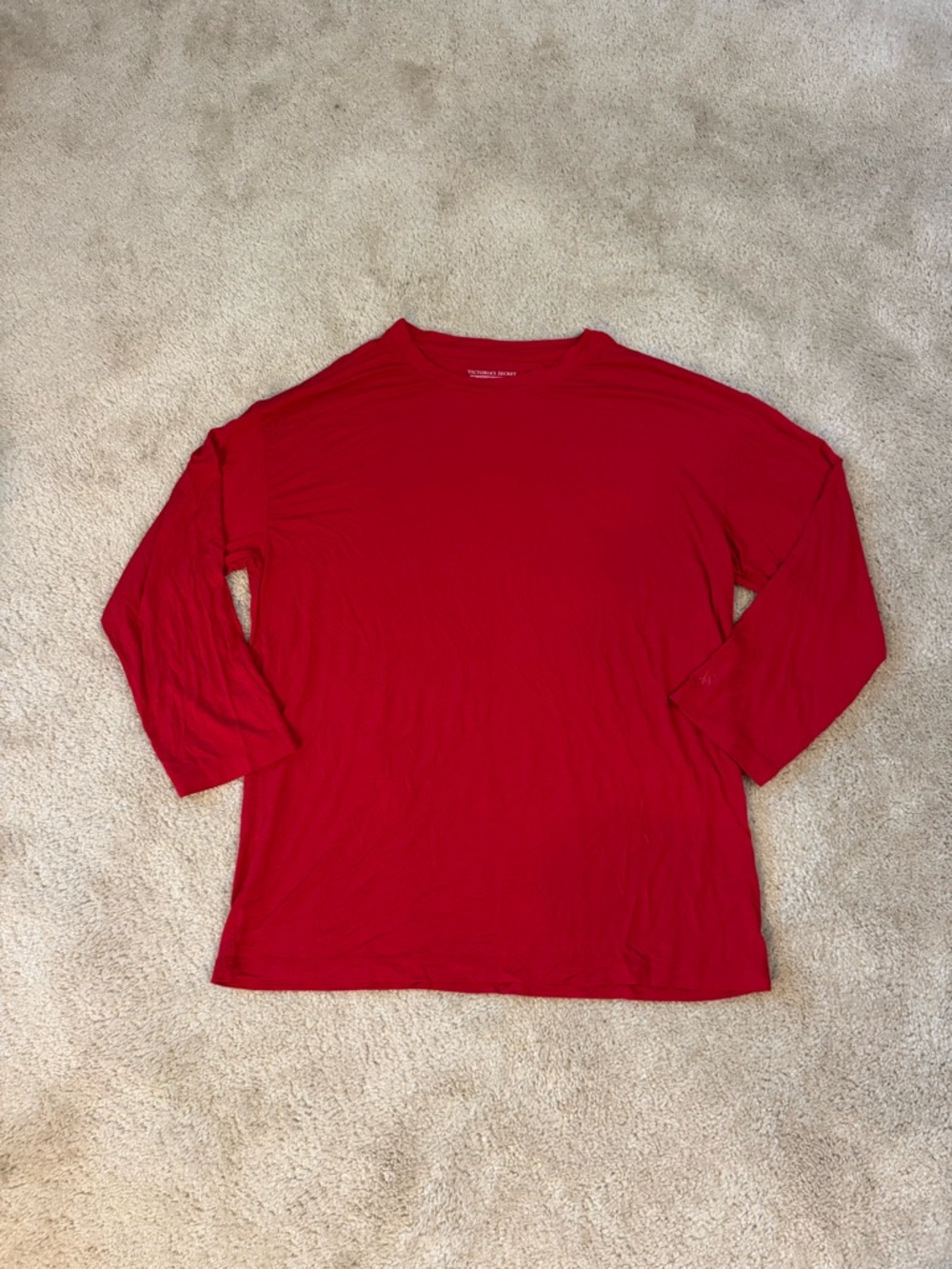 Victoria’s Secret Modal Red Long-Sleeve Crew Neck Shirt